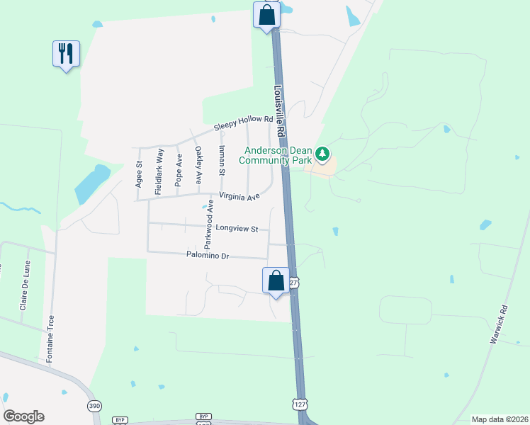 map of restaurants, bars, coffee shops, grocery stores, and more near 208 Virginia Avenue in Harrodsburg