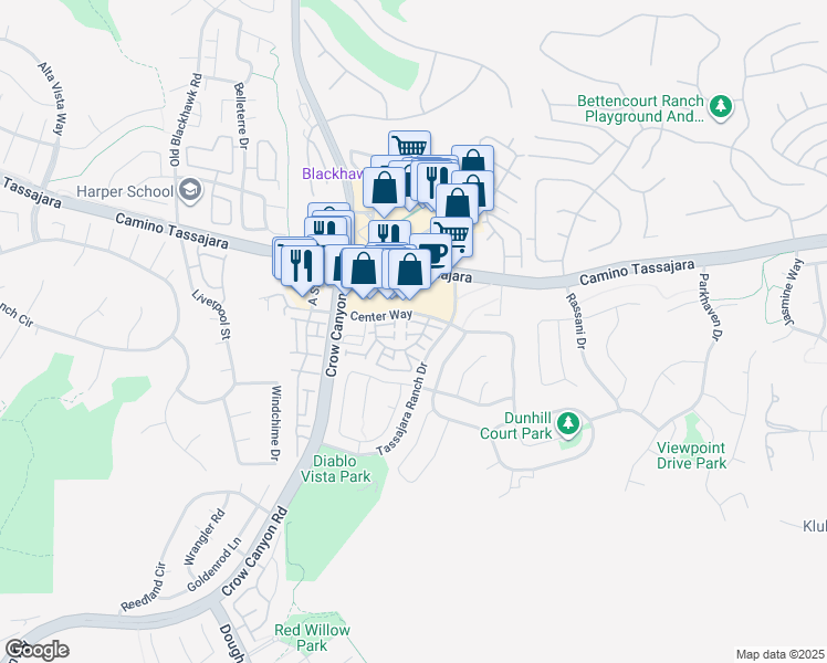 map of restaurants, bars, coffee shops, grocery stores, and more near 2017 Swan Street in Danville