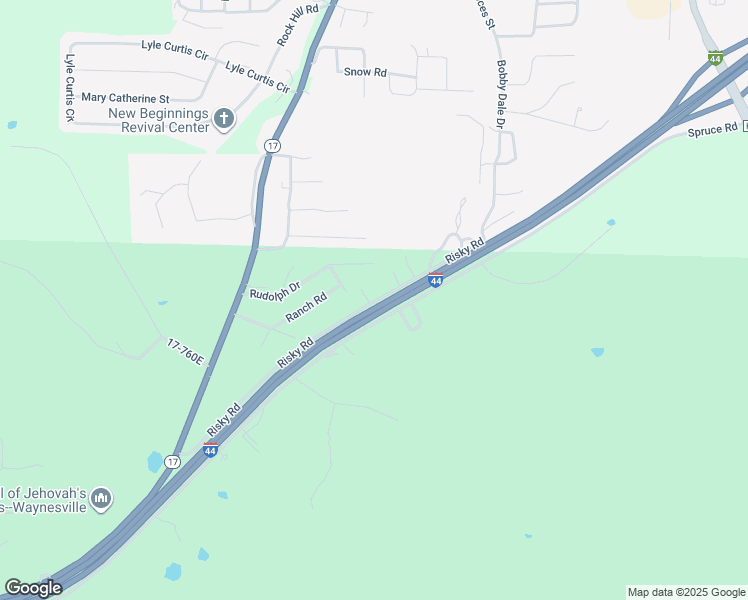 map of restaurants, bars, coffee shops, grocery stores, and more near 107 Tarawa Terrace in Waynesville
