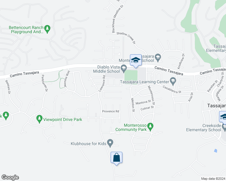 map of restaurants, bars, coffee shops, grocery stores, and more near 77 Plumeria Court in Danville