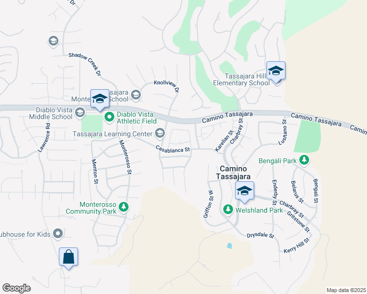 map of restaurants, bars, coffee shops, grocery stores, and more near 1955 Casablanca Street in Danville