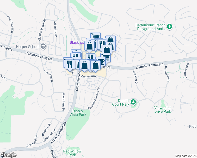 map of restaurants, bars, coffee shops, grocery stores, and more near 1016 Phoenix Street in Danville