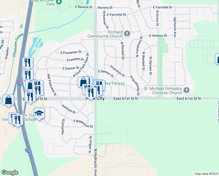 map of restaurants, bars, coffee shops, grocery stores, and more near 6249 North Longmont Street in Park City