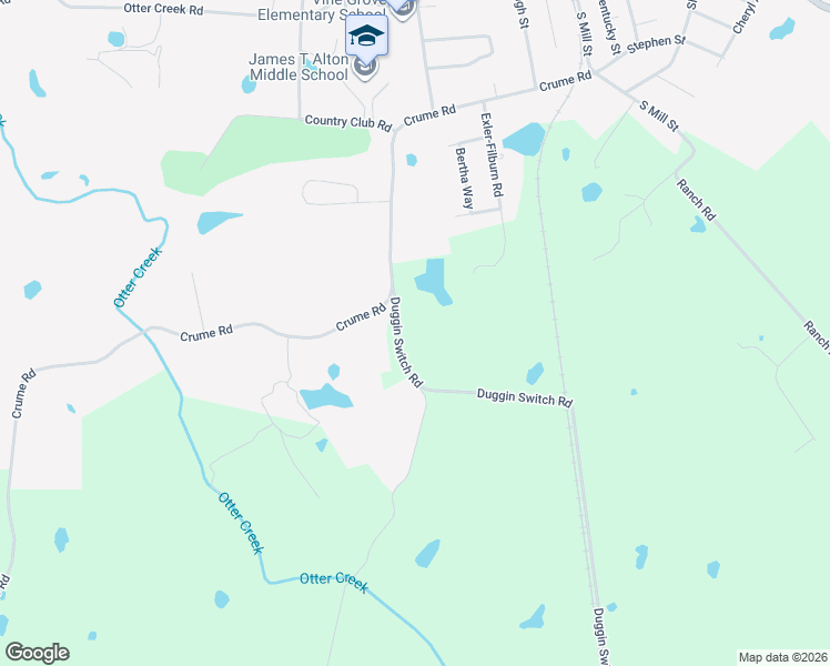 map of restaurants, bars, coffee shops, grocery stores, and more near 90 Duggin Switch Road in Vine Grove