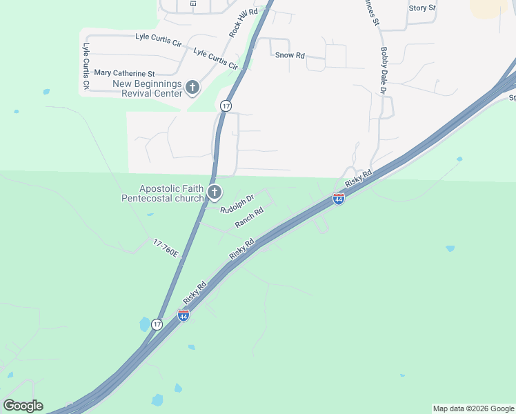 map of restaurants, bars, coffee shops, grocery stores, and more near 21645 Ranch Road in Waynesville