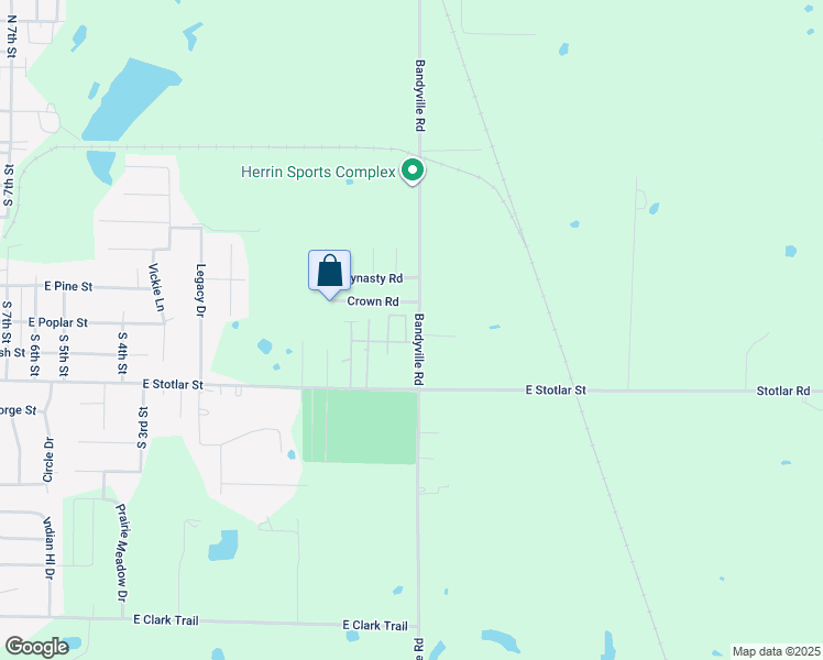 map of restaurants, bars, coffee shops, grocery stores, and more near 13591-13597 Bandyville Rd in Herrin