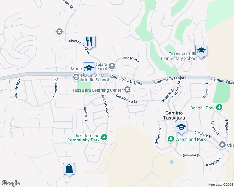 map of restaurants, bars, coffee shops, grocery stores, and more near 100 Nanterre Street in Danville