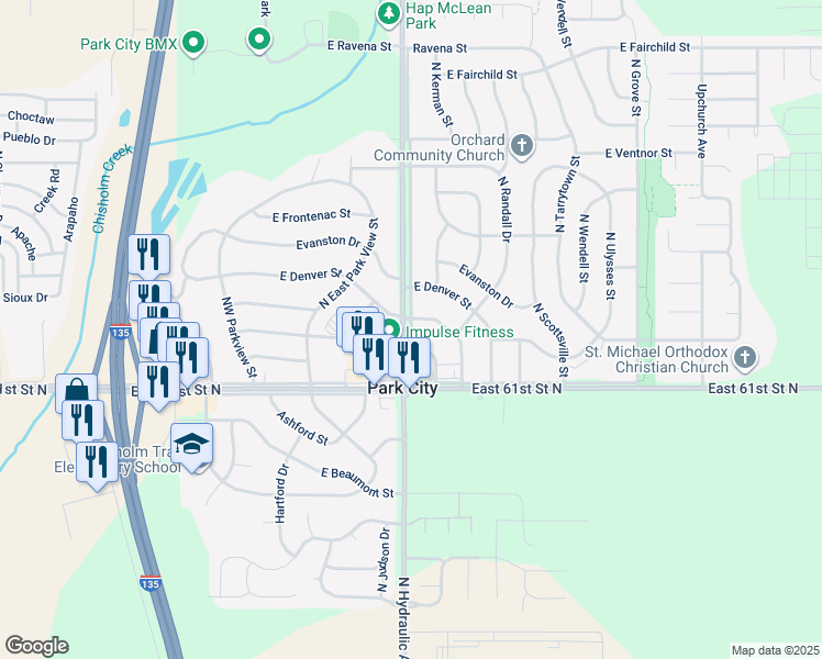 map of restaurants, bars, coffee shops, grocery stores, and more near 1727 E Broadbeck Dr in Park City