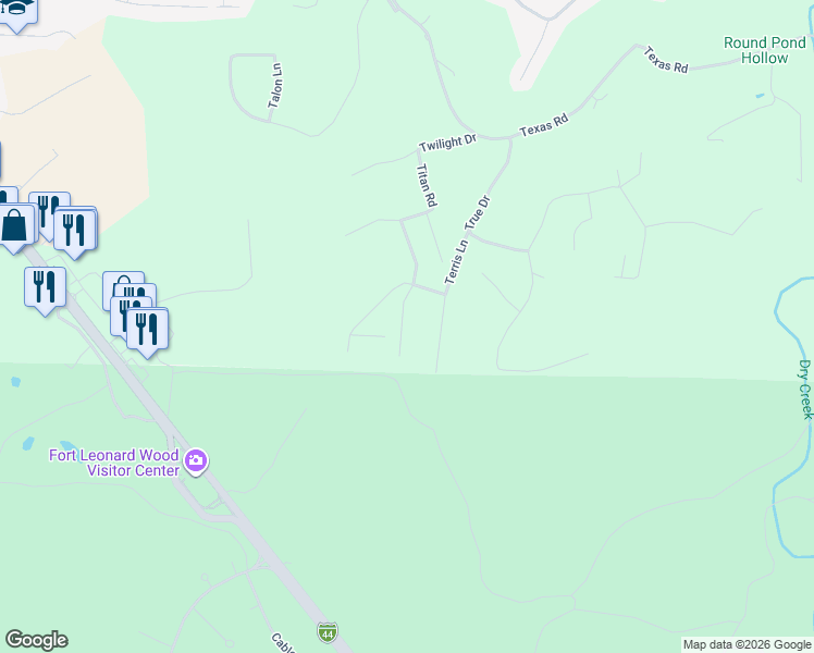 map of restaurants, bars, coffee shops, grocery stores, and more near 15682 Tundra Road in Waynesville