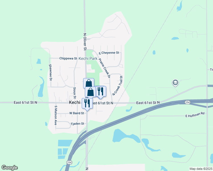 map of restaurants, bars, coffee shops, grocery stores, and more near 271 Prairie Creek Court in Kechi