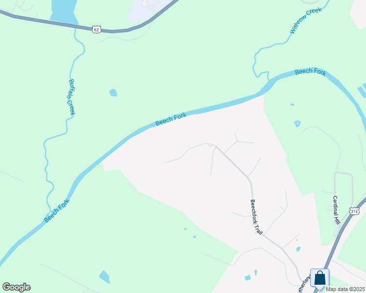 map of restaurants, bars, coffee shops, grocery stores, and more near Beechfork Trail in Bardstown