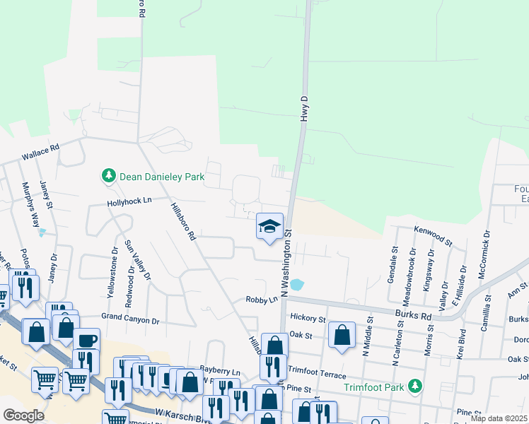 map of restaurants, bars, coffee shops, grocery stores, and more near 120 Butterfield Drive in Farmington