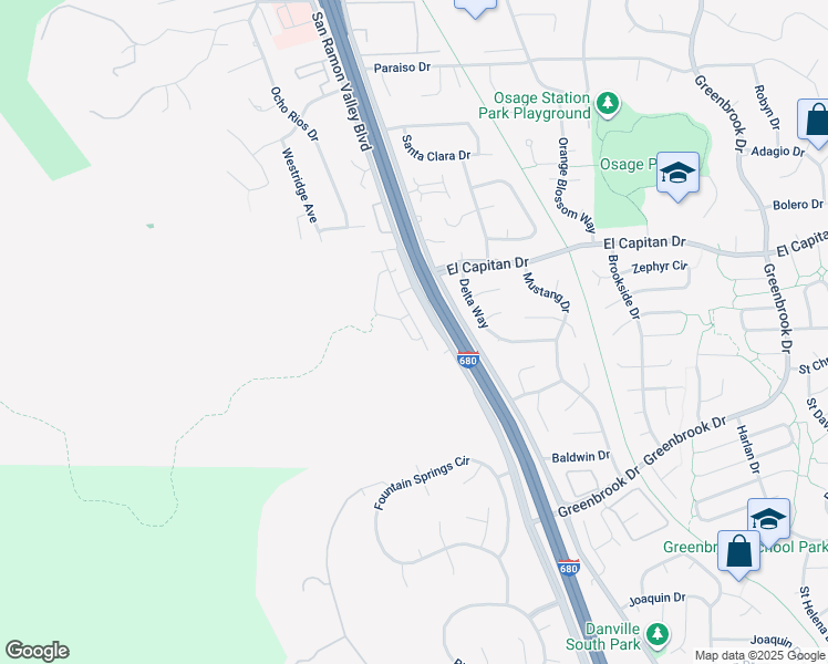 map of restaurants, bars, coffee shops, grocery stores, and more near 380 Elworthy Ranch Circle in Danville