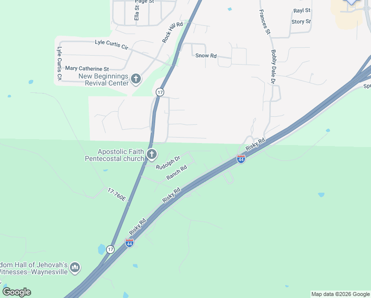 map of restaurants, bars, coffee shops, grocery stores, and more near 22 Kirthwood Drive in Waynesville