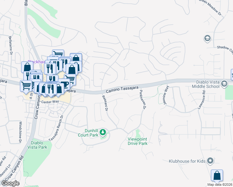 map of restaurants, bars, coffee shops, grocery stores, and more near 214 Dove Creek Lane in Danville