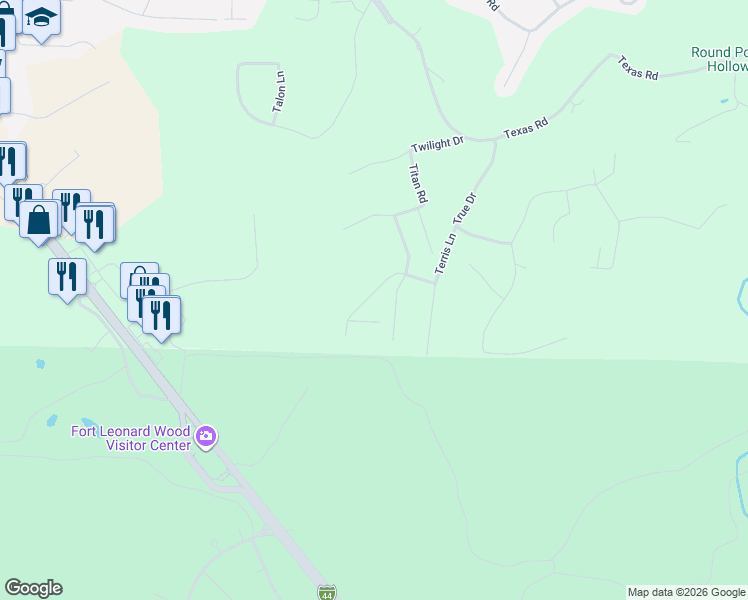map of restaurants, bars, coffee shops, grocery stores, and more near 15488 Tundra Road in Waynesville