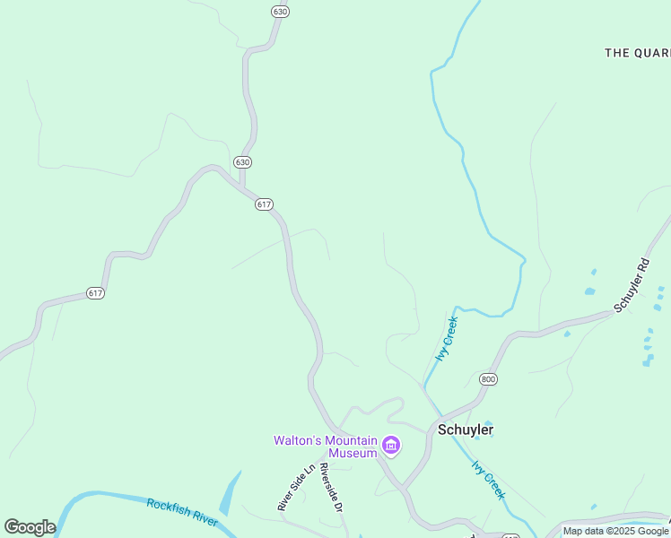 map of restaurants, bars, coffee shops, grocery stores, and more near 217 Down Hill Lane in Schuyler