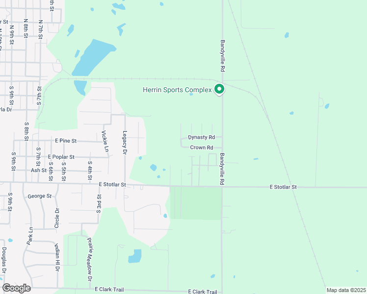 map of restaurants, bars, coffee shops, grocery stores, and more near Crown Road in Herrin