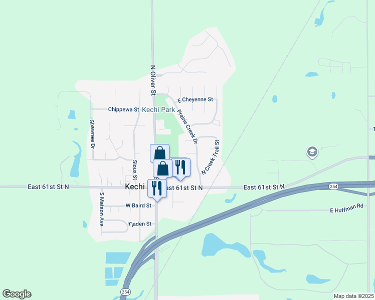 map of restaurants, bars, coffee shops, grocery stores, and more near 271 Prairie Creek Court in Kechi