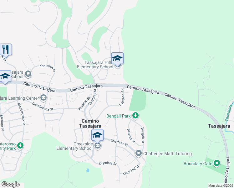 map of restaurants, bars, coffee shops, grocery stores, and more near 3421 Cashmere Street in Danville