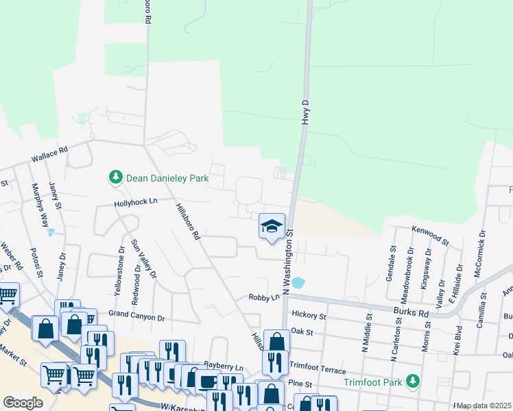 map of restaurants, bars, coffee shops, grocery stores, and more near 120 Butterfield Drive in Farmington