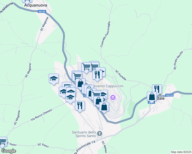 map of restaurants, bars, coffee shops, grocery stores, and more near 17 Corso Umberto Ⅰ in Gangi
