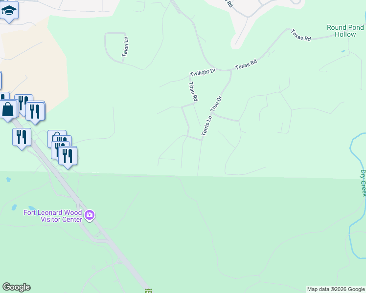 map of restaurants, bars, coffee shops, grocery stores, and more near 15682 Tundra Road in Waynesville