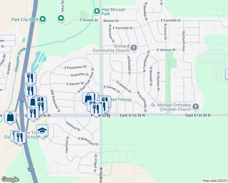 map of restaurants, bars, coffee shops, grocery stores, and more near 1817 Denver Drive in Park City