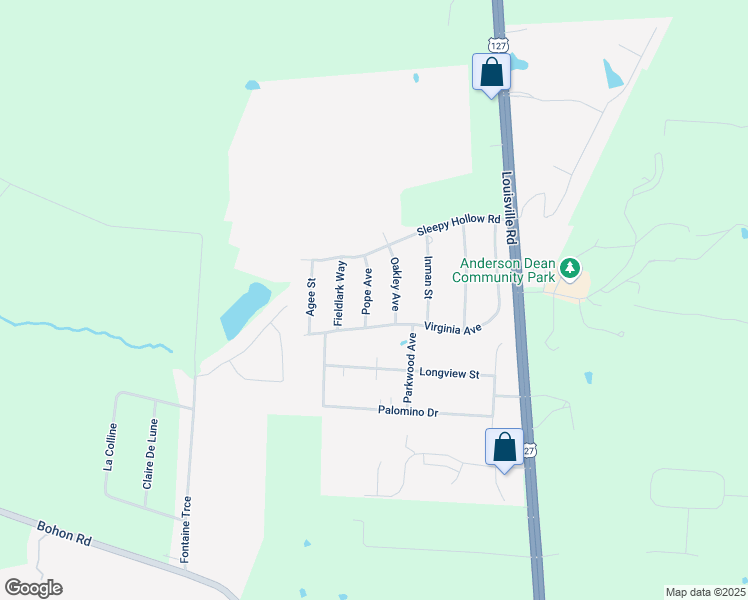 map of restaurants, bars, coffee shops, grocery stores, and more near 425 Pope Avenue in Harrodsburg