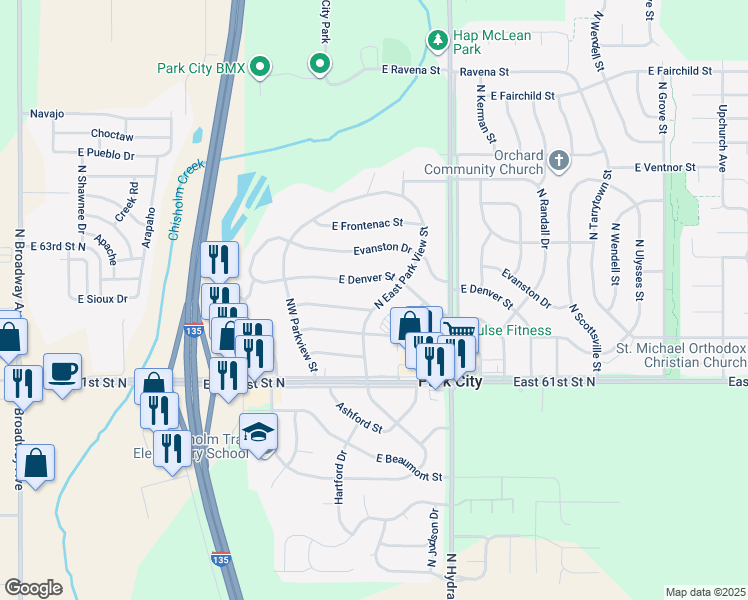 map of restaurants, bars, coffee shops, grocery stores, and more near 6335 North East Park View Street in Park City