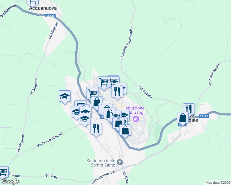 map of restaurants, bars, coffee shops, grocery stores, and more near 17 Corso Umberto Ⅰ in Gangi