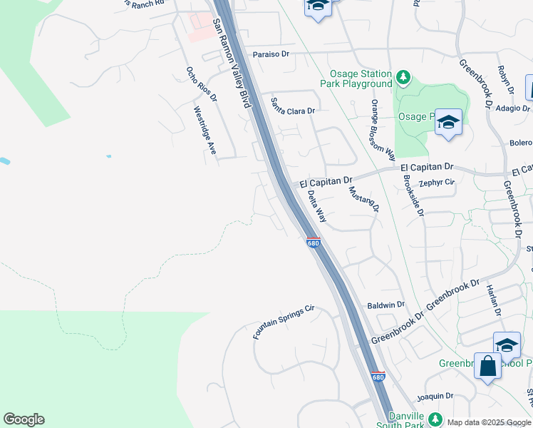 map of restaurants, bars, coffee shops, grocery stores, and more near 380 Elworthy Ranch Circle in Danville