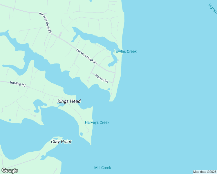 map of restaurants, bars, coffee shops, grocery stores, and more near 164 Harvey Lane in Heathsville