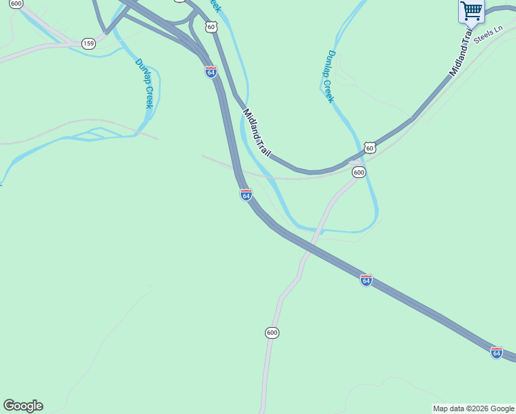 map of restaurants, bars, coffee shops, grocery stores, and more near Interstate 64 in Covington