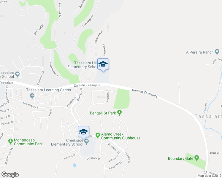 map of restaurants, bars, coffee shops, grocery stores, and more near 2100 Lusitano Street in Danville