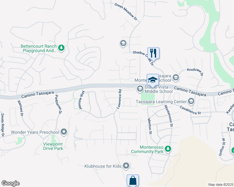 map of restaurants, bars, coffee shops, grocery stores, and more near 42 Lily Court in Danville
