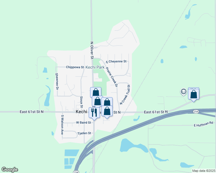 map of restaurants, bars, coffee shops, grocery stores, and more near 271 Prairie Creek Court in Kechi