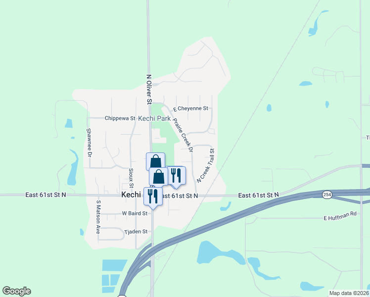 map of restaurants, bars, coffee shops, grocery stores, and more near 271 Prairie Creek Court in Kechi
