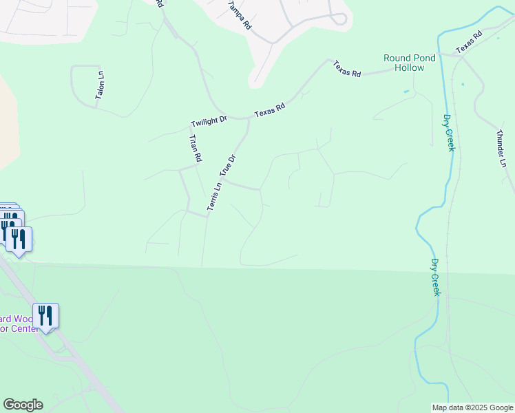 map of restaurants, bars, coffee shops, grocery stores, and more near 24600 True Drive in Saint Robert
