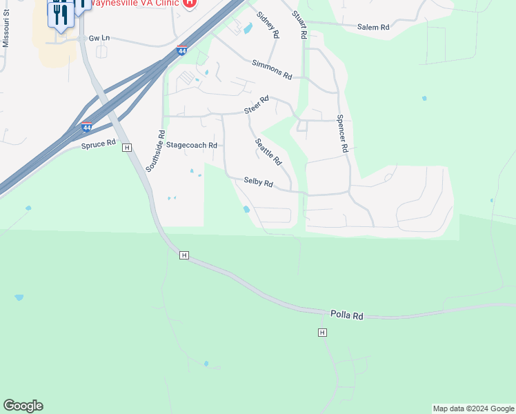 map of restaurants, bars, coffee shops, grocery stores, and more near in Pulaski County