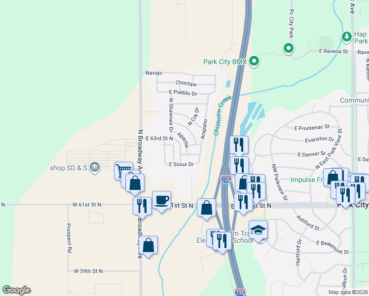map of restaurants, bars, coffee shops, grocery stores, and more near 15 Apache in Park City