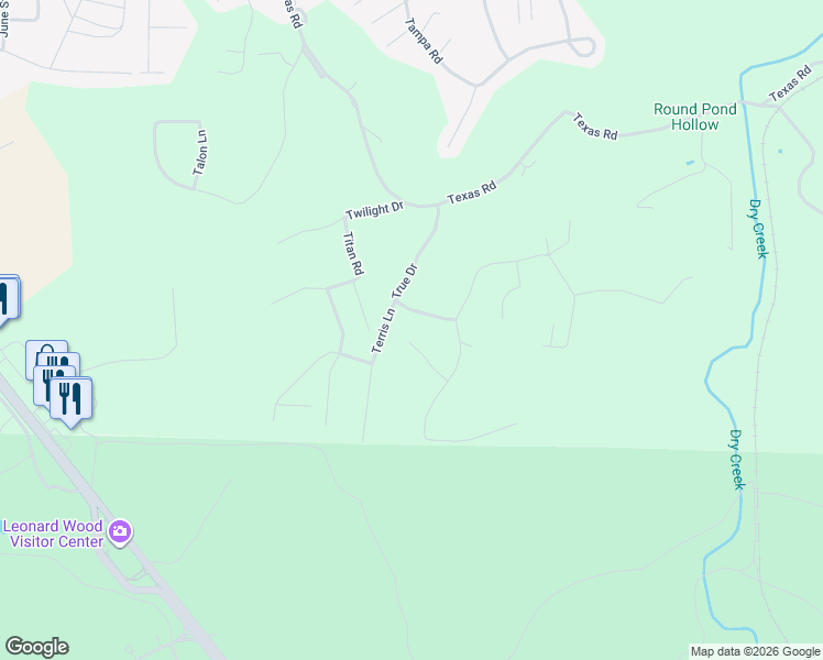 map of restaurants, bars, coffee shops, grocery stores, and more near 24576 Terrain Lane in Waynesville