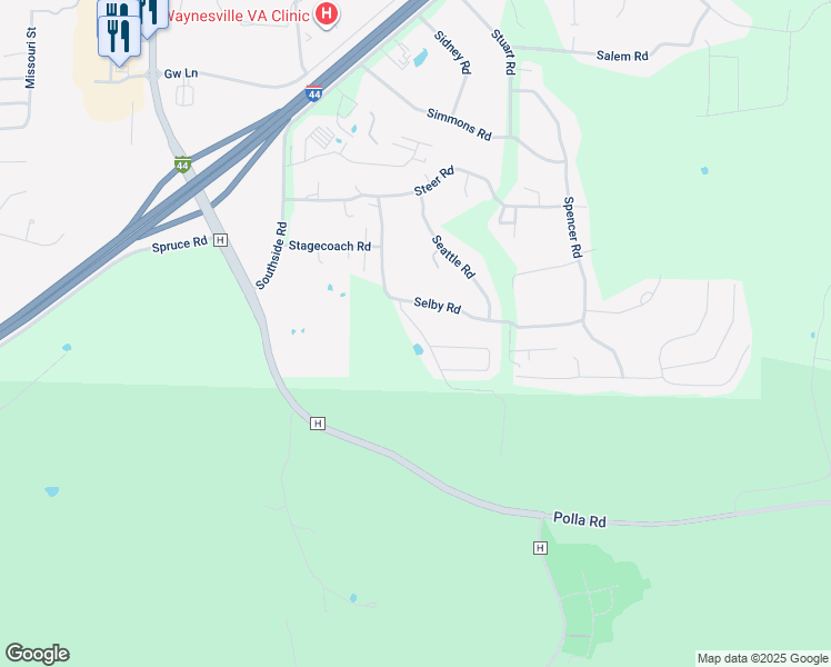 map of restaurants, bars, coffee shops, grocery stores, and more near 24910 Scenic Drive in Waynesville