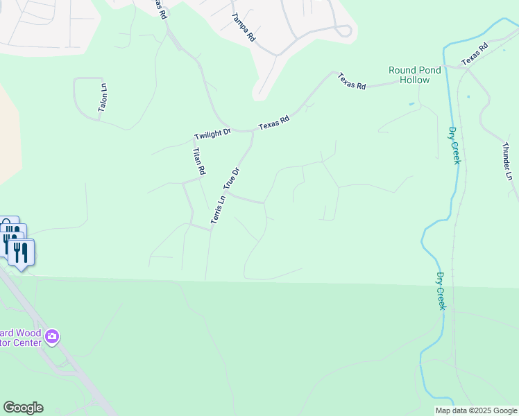 map of restaurants, bars, coffee shops, grocery stores, and more near 24600 True Drive in Saint Robert