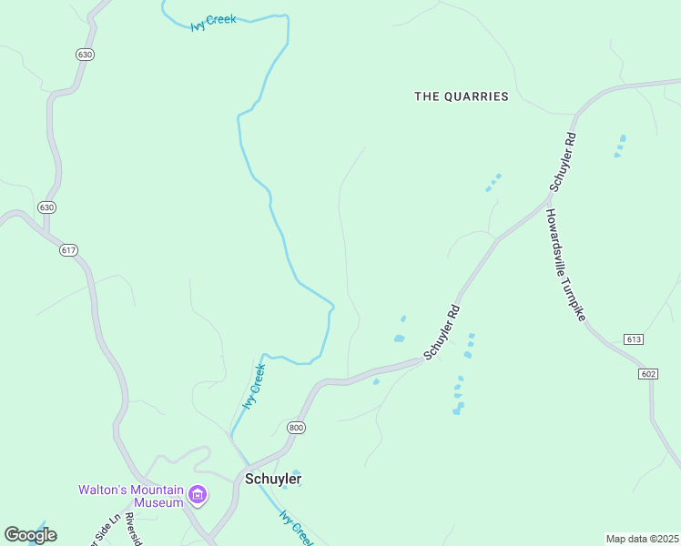 map of restaurants, bars, coffee shops, grocery stores, and more near 301 Gold Mine Lane in Schuyler