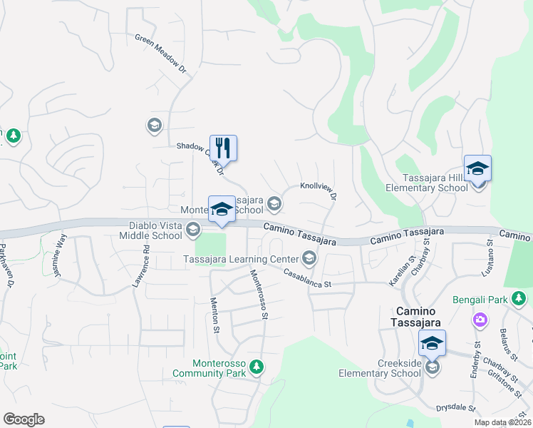 map of restaurants, bars, coffee shops, grocery stores, and more near 4178 Rockcreek Drive in Blackhawk