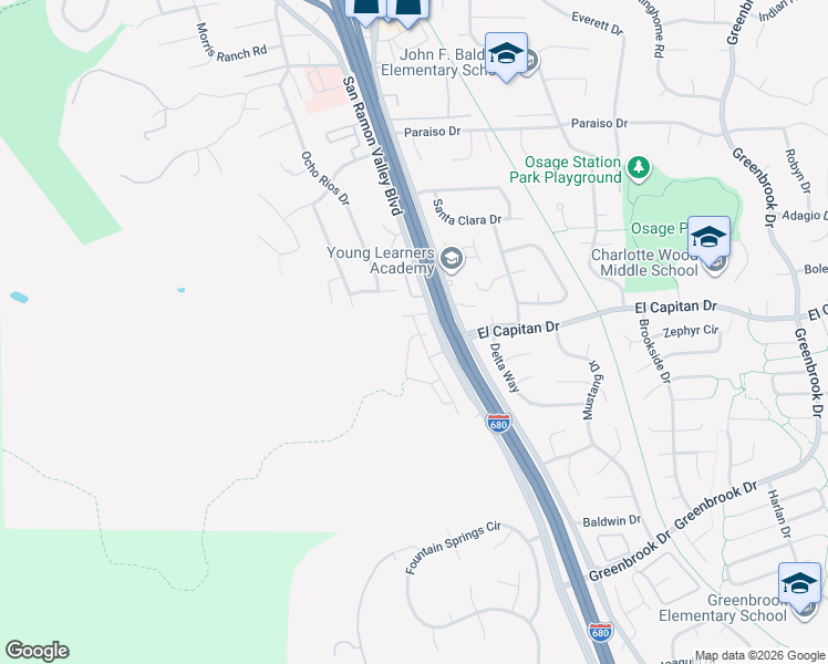 map of restaurants, bars, coffee shops, grocery stores, and more near 111 Elworthy Ranch Drive in Danville