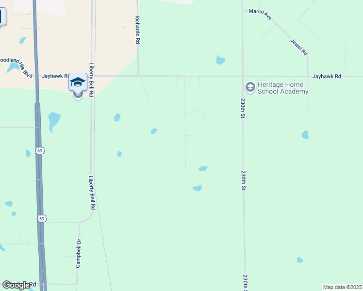 map of restaurants, bars, coffee shops, grocery stores, and more near 965 225th Street in Fort Scott
