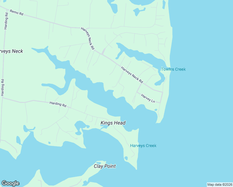 map of restaurants, bars, coffee shops, grocery stores, and more near 114 Compass Drive in Heathsville