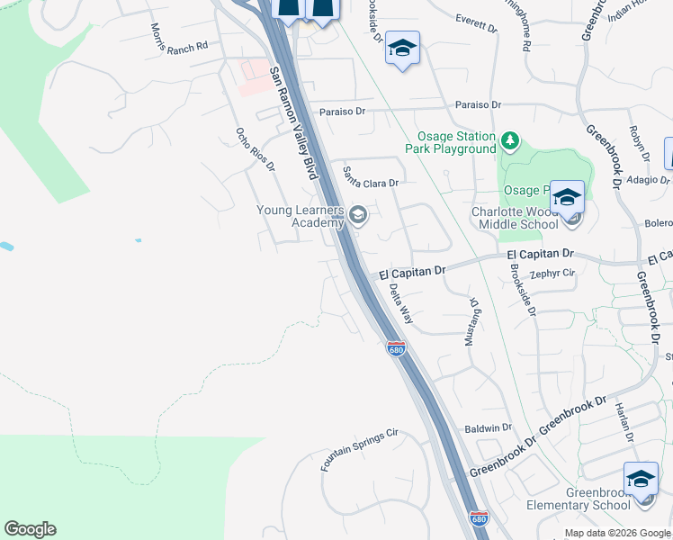 map of restaurants, bars, coffee shops, grocery stores, and more near 110 Elworthy Ranch Drive in Danville